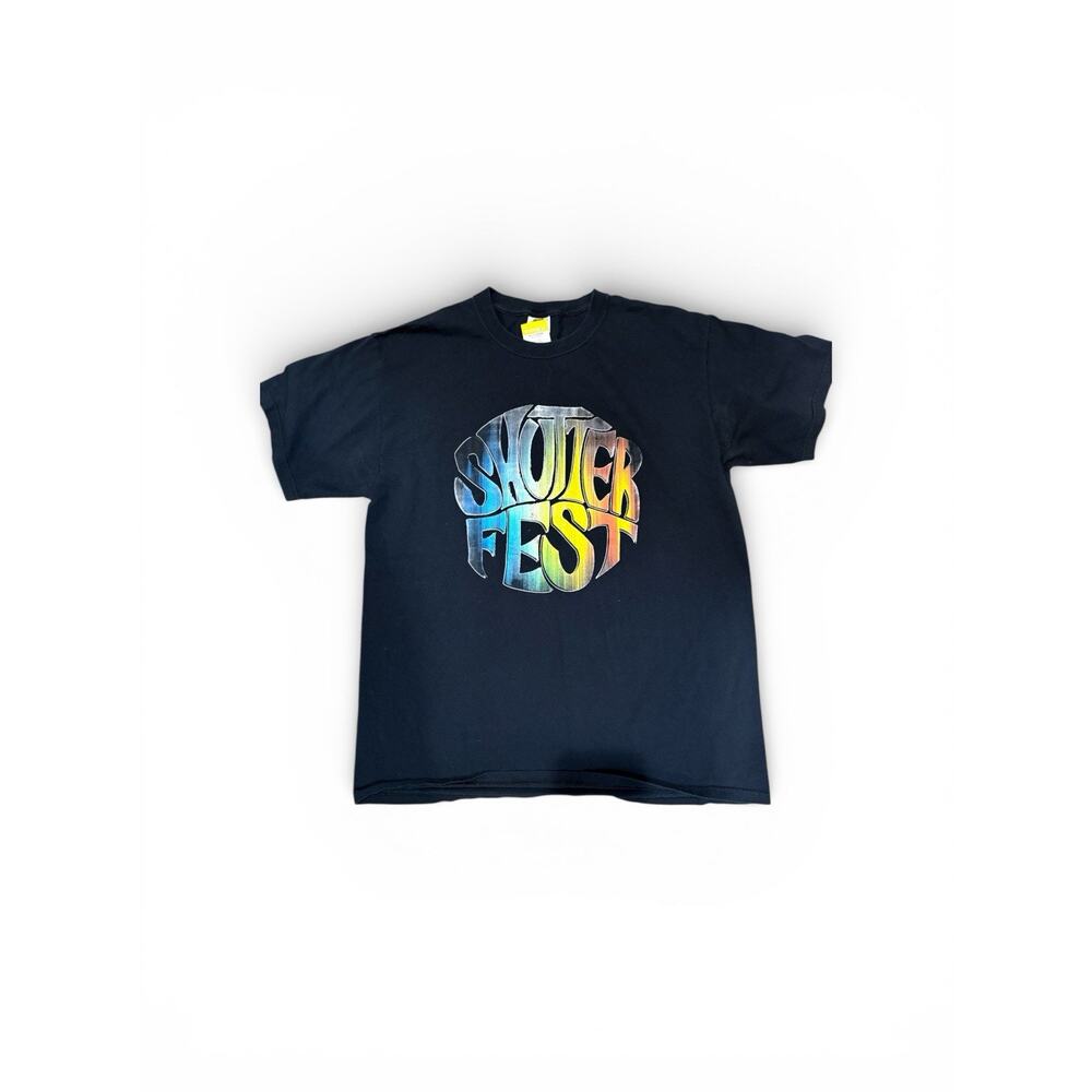 shutterfest graphic t shirt black designer street wear y2k large skaterwear